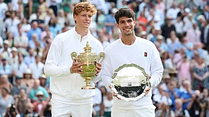 Jannik Sinner and Carlos Alcaraz at Wimbledon