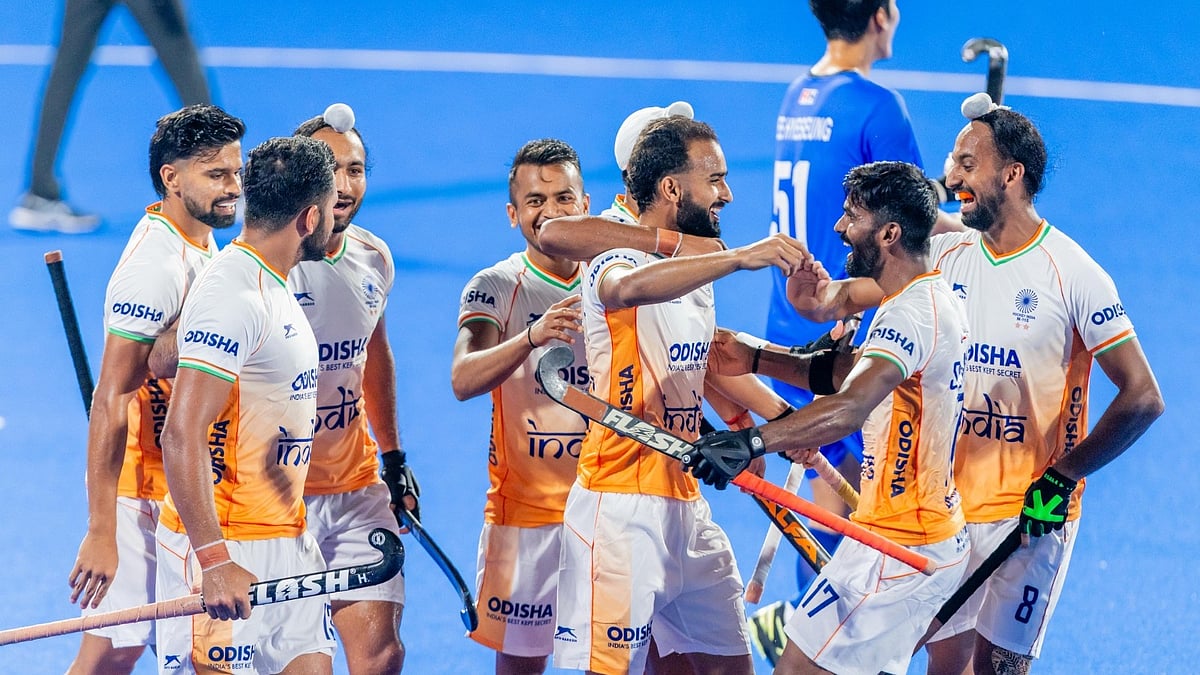 Hockey India : India Vs South Korea Highlights, Men's Hockey Asia Cup Final: Indian players celebrating a win.
