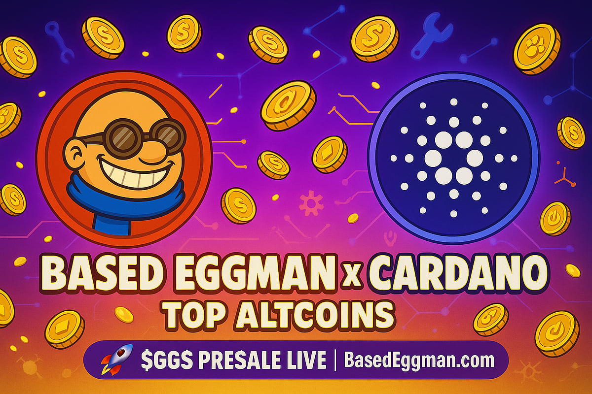 Digital illustration of Based Eggman & Cardano tokens