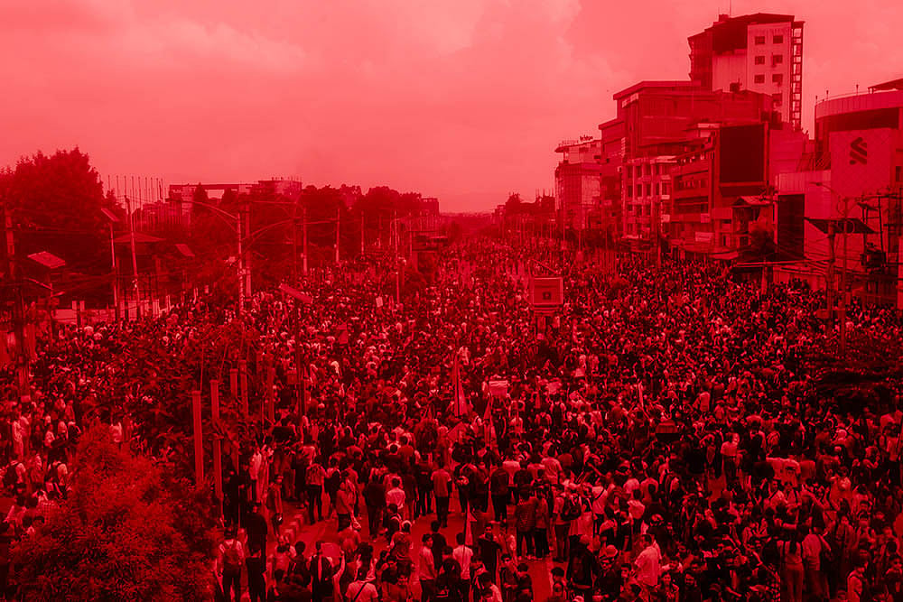 | Photo: Chemi Dorje : Mass Gen Z protestors infront of the parliament building