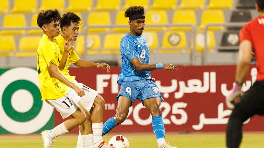 Photo: AIFF : India Vs Brunei Highlights, AFC U23 Asian Cup Qualifiers: Vibin Mohanan (right) in action en route his hat-trick. 