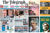 | File pic | : Words to Remember: Some of Sankarshan Thakur’s memorable headlines from The Telegraph and a few of his book covers