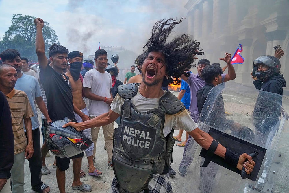 | AP/Niranjan Shrestha : Anti-government protest in Nepal.
