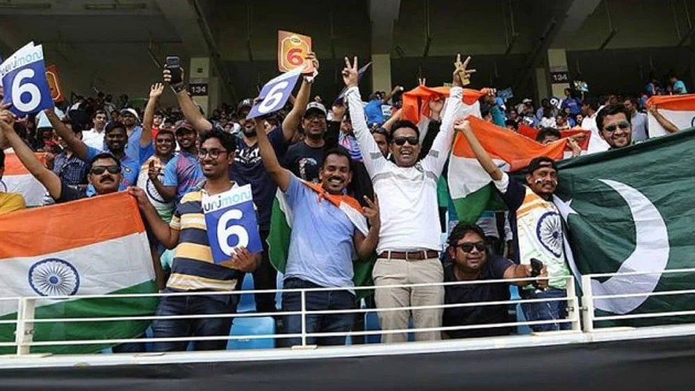 File : India take on Pakistan at the Dubai International Stadium.