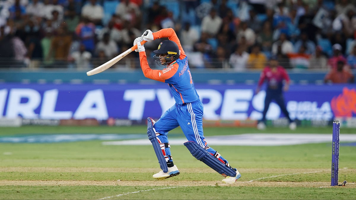 Abhishek Sharma bats during India's match against UAE in the Asia Cup 2025. - BCCI