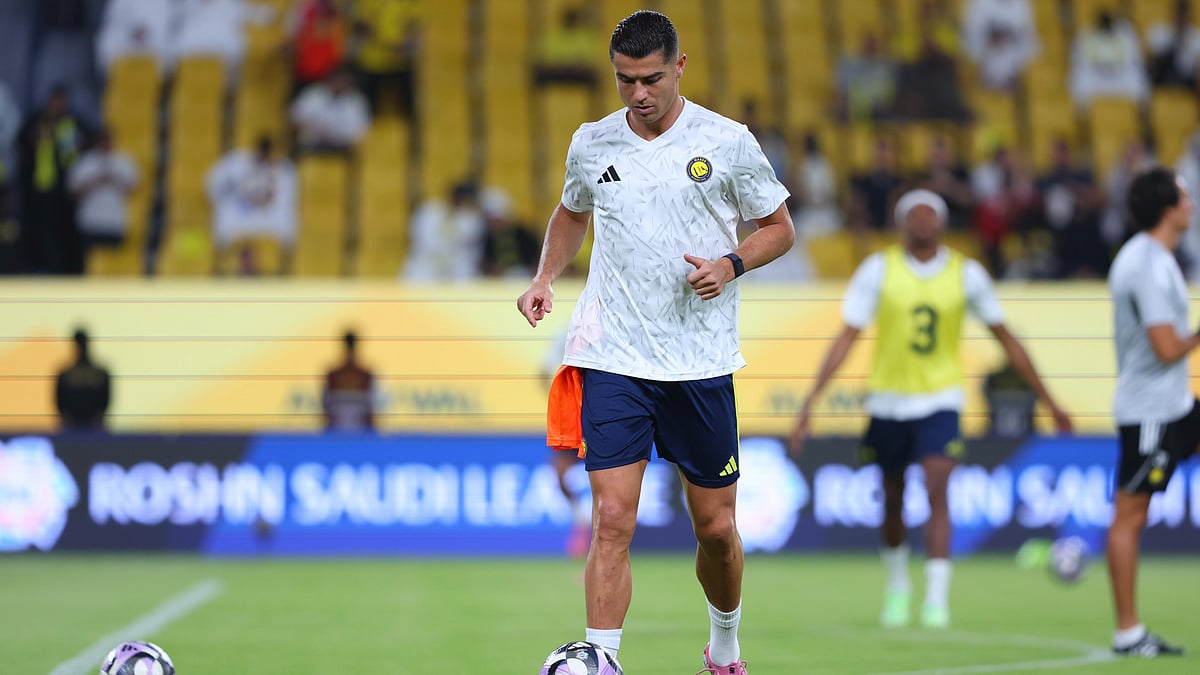 Cristiano Ronaldo during a warm-up session in the Saudi Pro League 2025-26 - X/AlNassr FC 