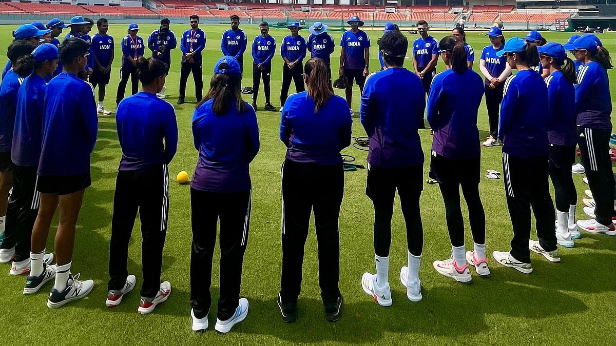 | Photo: X/BCCIWomen : IND-W vs AUS-W 1st ODI: The India women's cricket team at Mullanpur ahead of the ODI match against Australia.