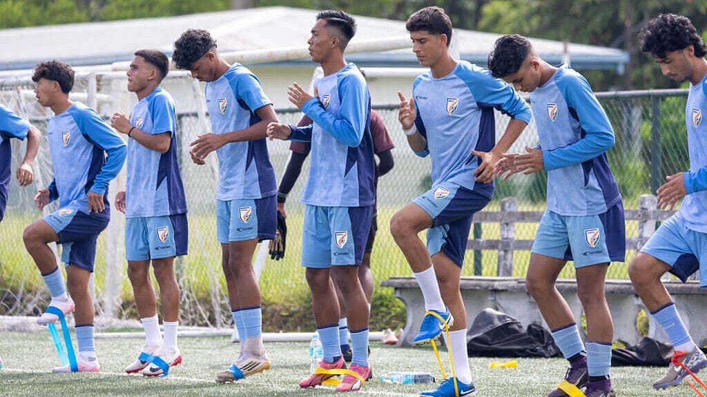 AIFF : The India U17 men’s football team training ahead of their match against Maldives in Colombo.