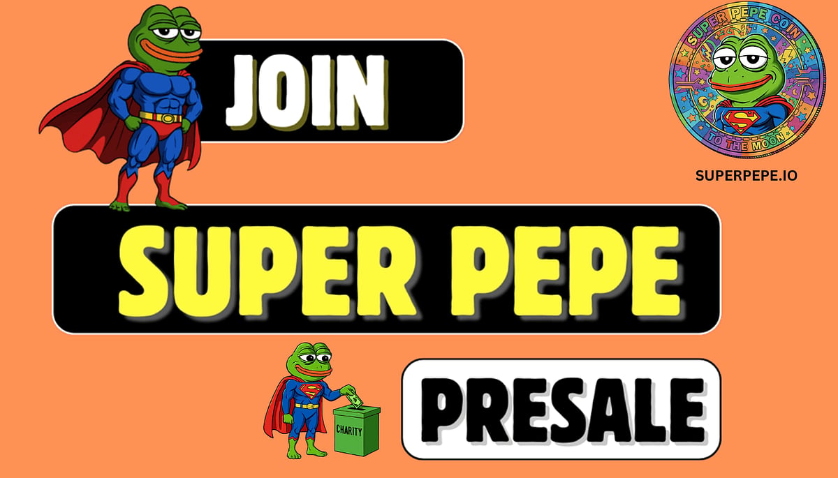 Superhero Pepe the Frog Promoting SUPER PEPE presale.