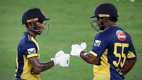 Pathum Nissanka batting with Kusal Perera during Sri Lankas win over Hong Kong in Asia Cup 2025