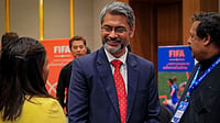 AIFF : All India Football Federation president Kalyan Chaubey (centre).