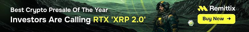 Remittix crypto ad with astronaut, promoting RTX XRP 2.0 as best presale