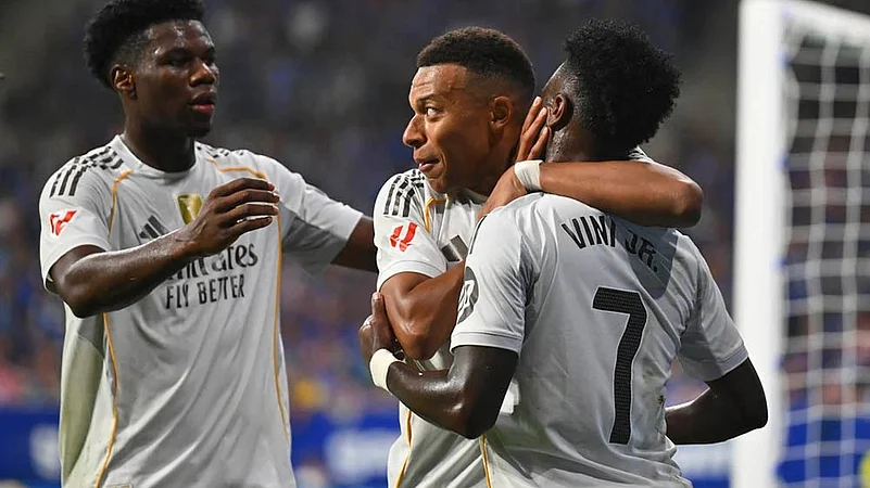 Spain soccer La liga Real Oviedo vs Real Madrid match photos_Kylian Mbappe