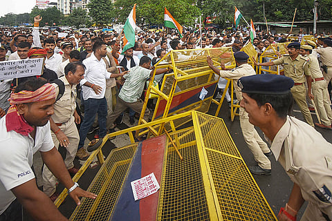 'Bihar State Dafadar-Chowkidar Union' protest in Patna