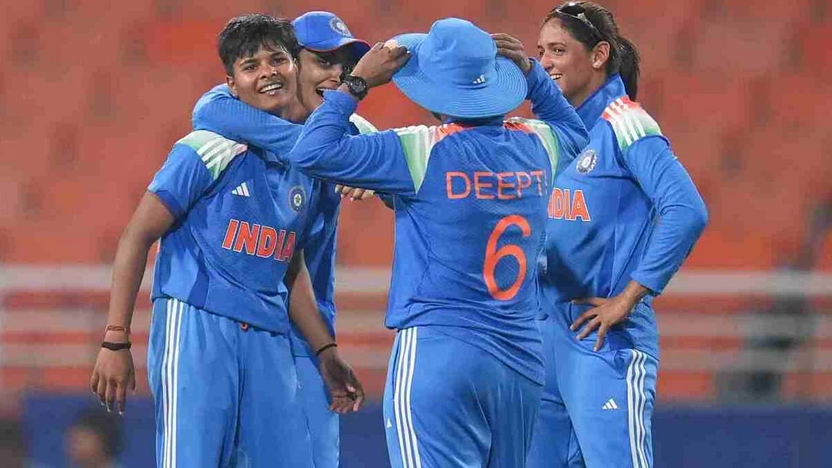 BCCI : Indian women cricket team celebrating a wicket