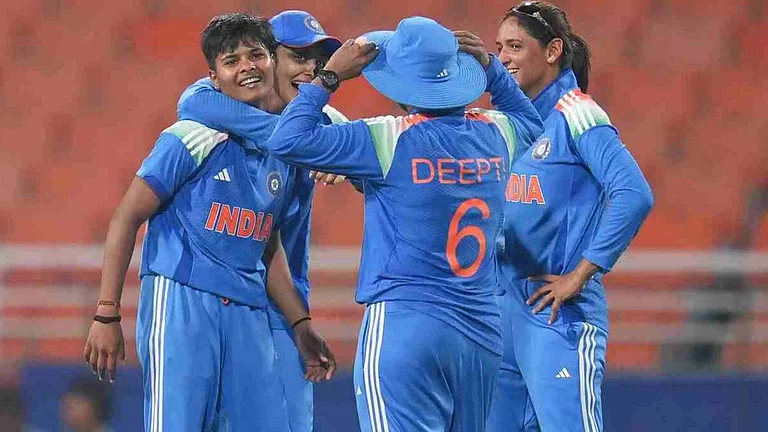 Indian women cricket team celebrating a wicket - BCCI