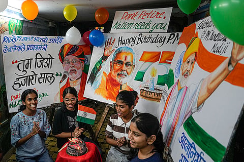 Art students celebrate PM Modi's birthday