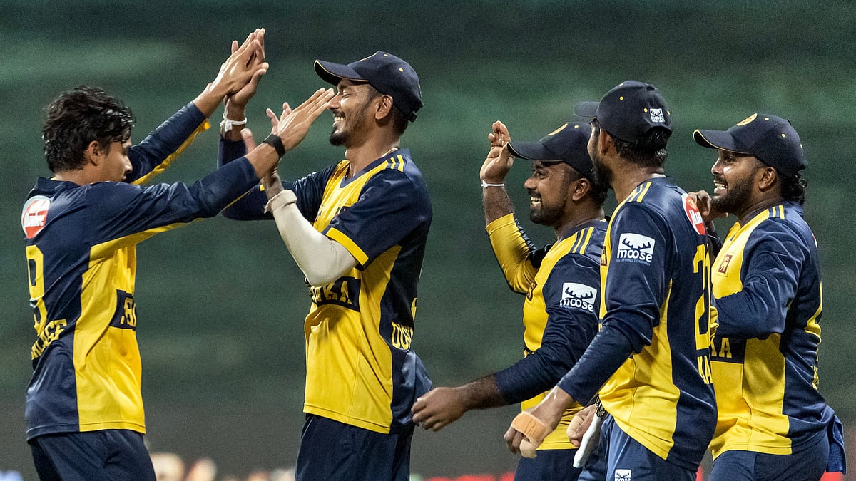 Sri Lanka celebrate their win over Afghanistan at the Asia Cup 2025.