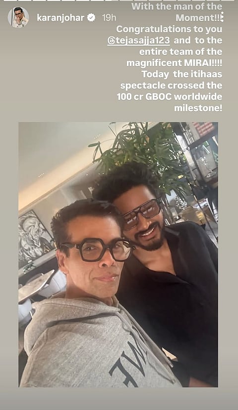 Karan Johar and Teja Sajja 