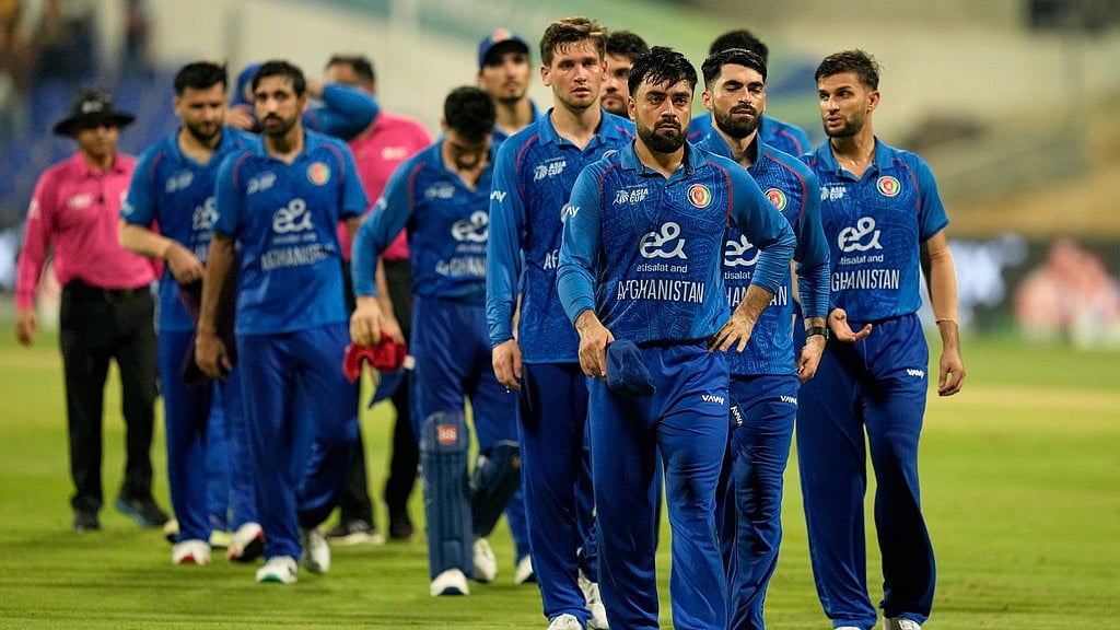 AP : Afghanistan's players leave the ground after losing the Asia Cup cricket match against Sri Lanka at Zayed Cricket Stadium in Abu Dhabi, United Arab Emirates.