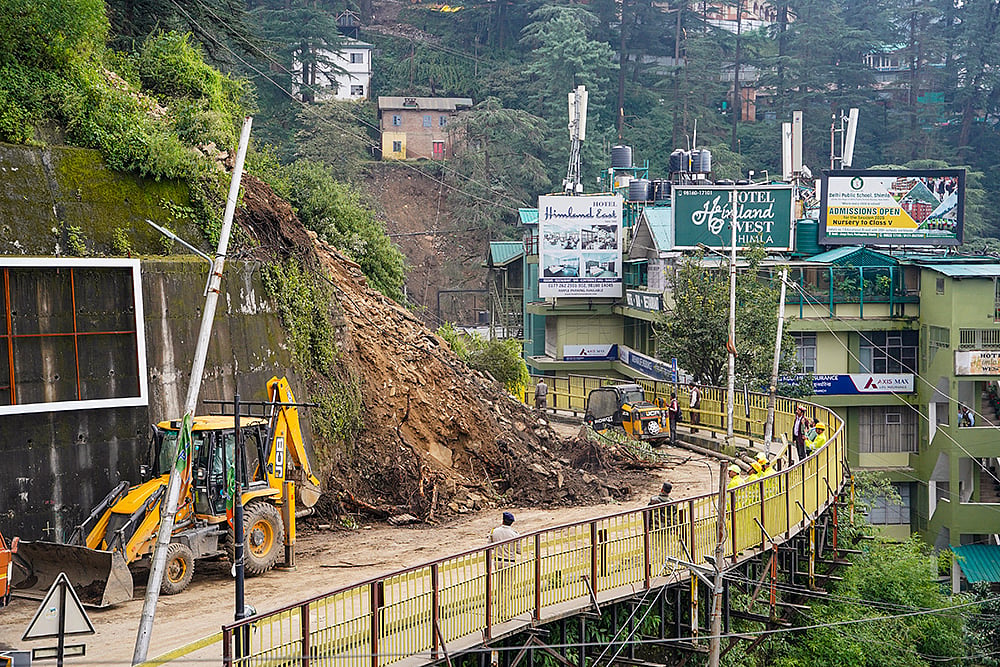 Restoration work underway after landslide in Shimla