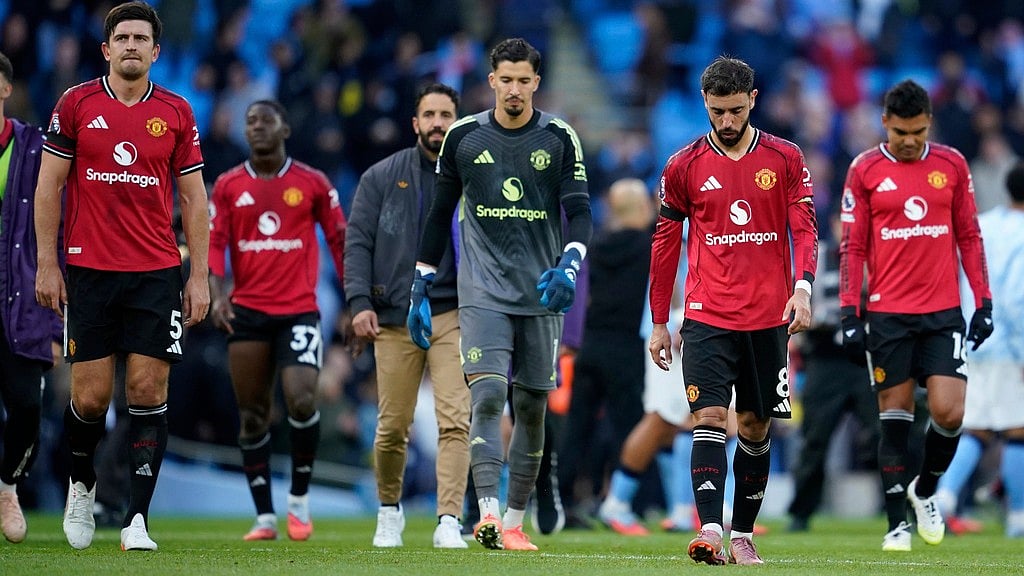 AP : Manchester United earlier this season against Man City