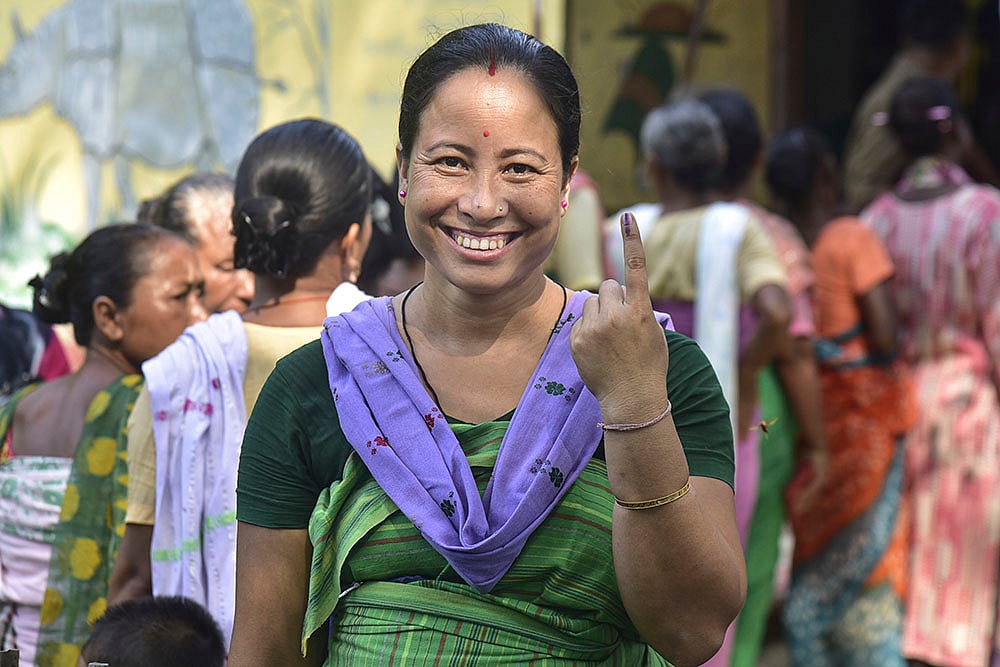 | Photo: PTI : Polling underway for Bodoland Territorial Council elections in Assam