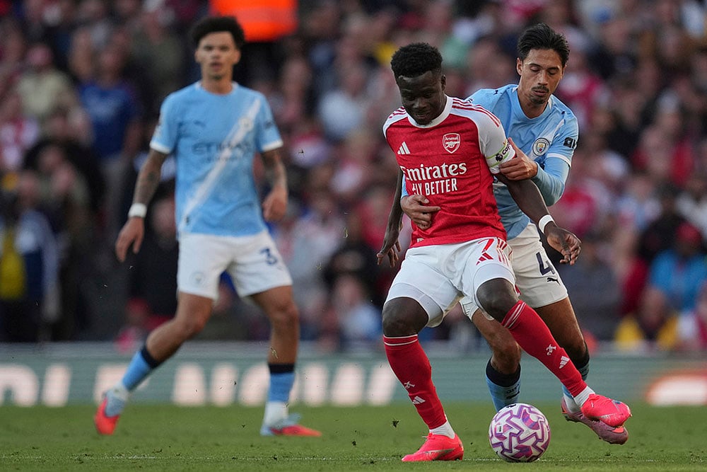 Britain soccer Premier League 2025-26 Arsenal Vs Manchester City match pics_Tijjani Reijnders