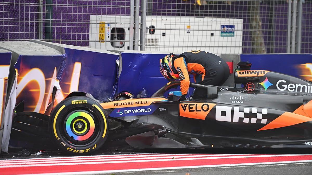 Oscar Piastri crashed on the opening lap of the Azerbaijan Grand Prix