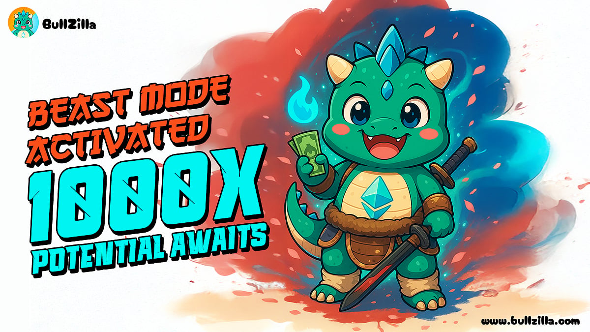 BullZilla dragon mascot with sword holding cash