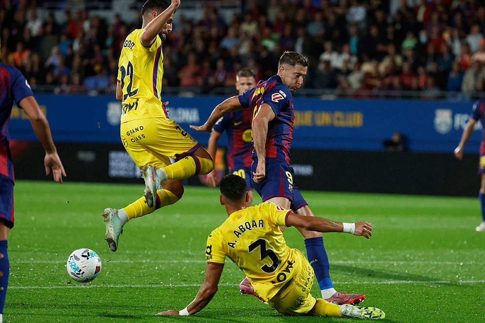 Spain soccer La liga 2025-26 FC Barcelona vs Getafe match pics_Robert Lewandowski