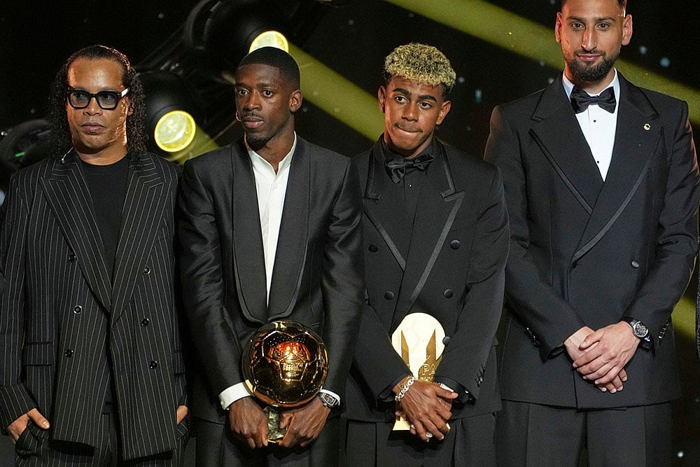 France Soccer Golden Ball Award _ 69th Ballon dOr awards ceremony _Lamine Yamal, Ousmane Dembélé