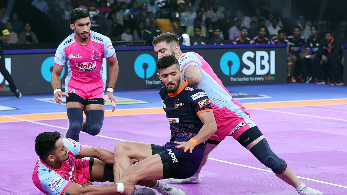 PKL : Jaipur Pink Panthers Vs U Mumba, PKL 2025: Action from the match.