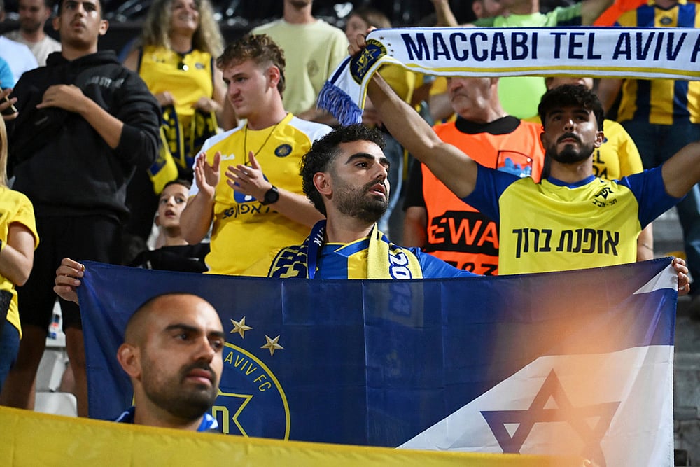 Europa League 2025-26 Soccer POAK FC Vs Maccabi Tel Aviv_Maccabi Tel Avivs fans