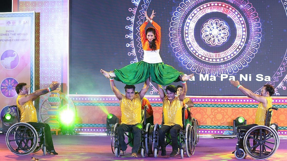 Special Arrangement : Delhi-based dance group 'We are One', comprising hearing-impaired artists, delivered a stirring rendition of  'Jai Ho'.