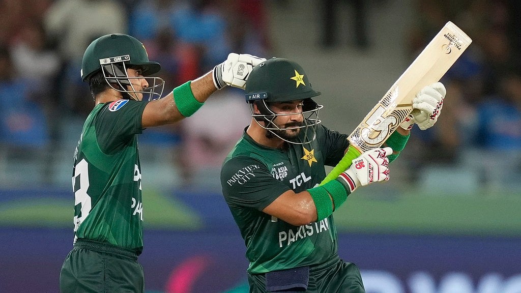 Sahibzada Farhan celebrating his half-century with a gunshot celebration