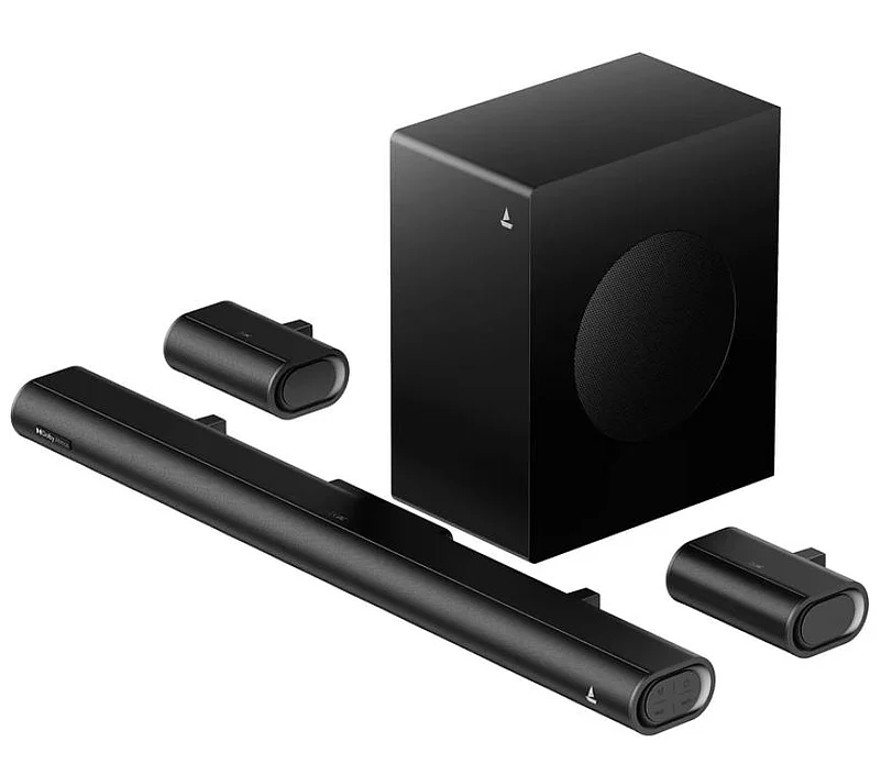 BoAt Aavante prime 5.1 5000DA soundbar system with subwoofer and satellite speakers