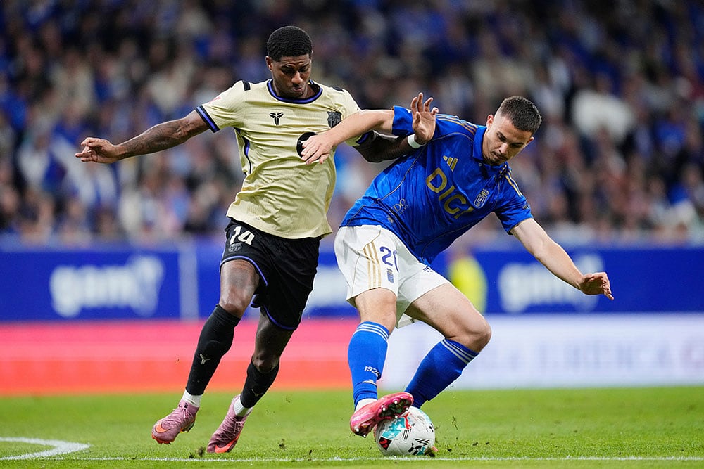 Spain soccer La liga match Real Oviedo vs FC Barcelona: Marcus Rashford 