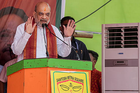 Amit Shah inaugurates a Durga Puja pandal in Kolkata