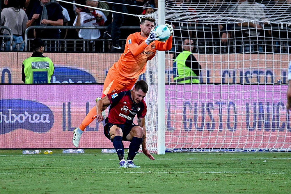 Italy soccer Serie A 2025-26 Cagliari Calcio vs Inter Milan_Andrea Belotti