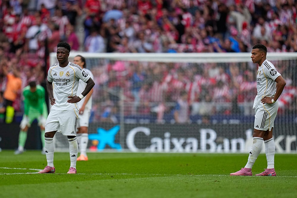 Spain soccer La Liga 2025-26 Atletico Madrid vs Real Madrid: Vinicius Junior, Kylian Mbappe