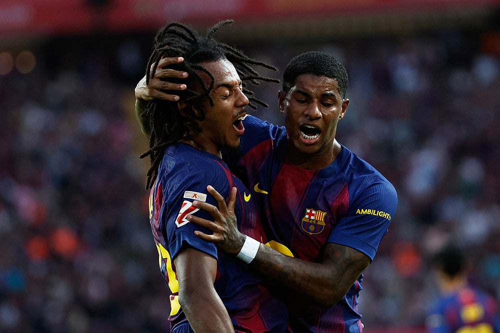 Spain soccer La Liga 2025-26 FC Barcelona vs Real Sociedad_Jules Kounde 