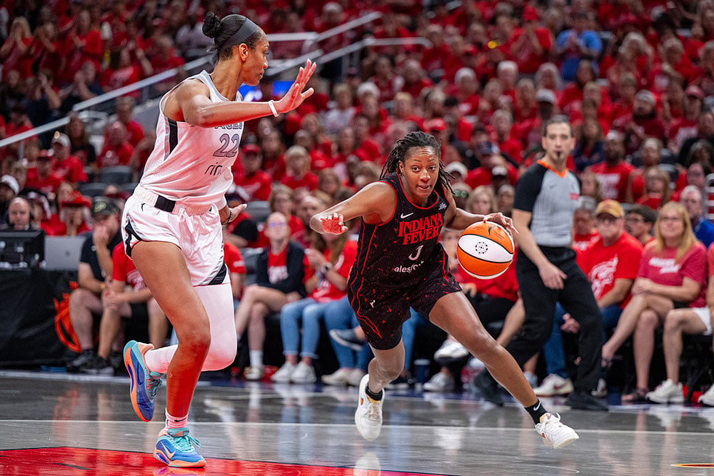 WNBA Basketball Playoffs game Phoenix Indiana Fever vs Las Vegas Aces _Kelsey Mitchell