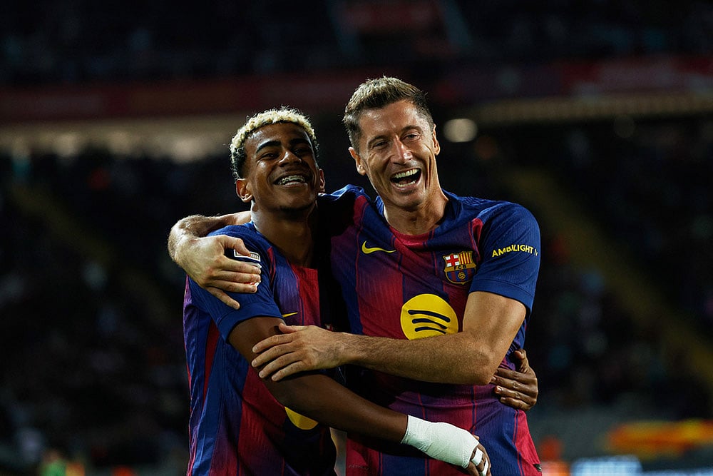 Spain soccer La Liga 2025-26 FC Barcelona vs Real Sociedad_Robert Lewandowski