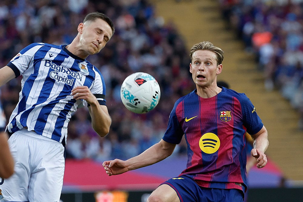 Spain soccer La Liga 2025-26 FC Barcelona vs Real Sociedad_ Benat Turrientes
