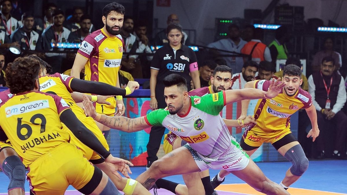 Pro Kabaddi : Action from the Pro Kabaddi League 2025 match between Telugu Titans and Patna Pirates in Chennai.