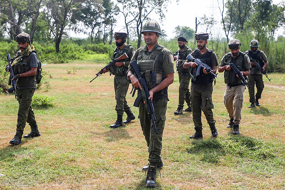 J&K Police SOG keep vigil near international border ahead of festive season