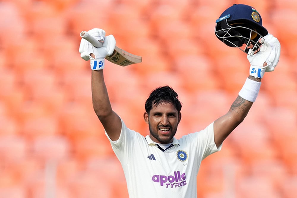 India vs West indies cricket series 1st test day 2 photos:  Dhruv Jurel