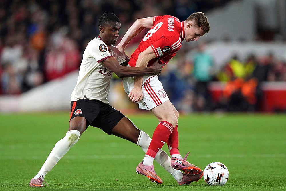 UEFA Europa League 2025-26 soccer match Nottingham Forest vs Midtjylland_Denil Castillo