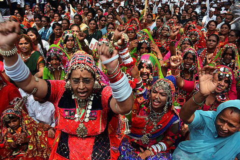 Banjara community protest demanding ST status in Thane